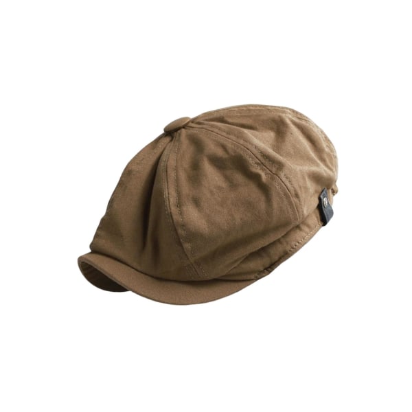 1/2 Andas Herr Newsboy Hat Mjuk 8 Panels Huvudbonad för hösten Brown L 2Set