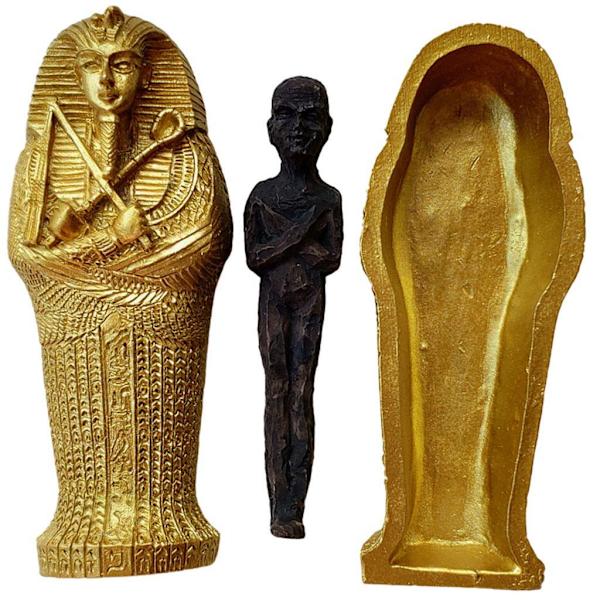 1/2/3/5 Forntida egyptisk kista med mumiefigurer Staty för black 9.4x3.5x3.8cm 1Set
