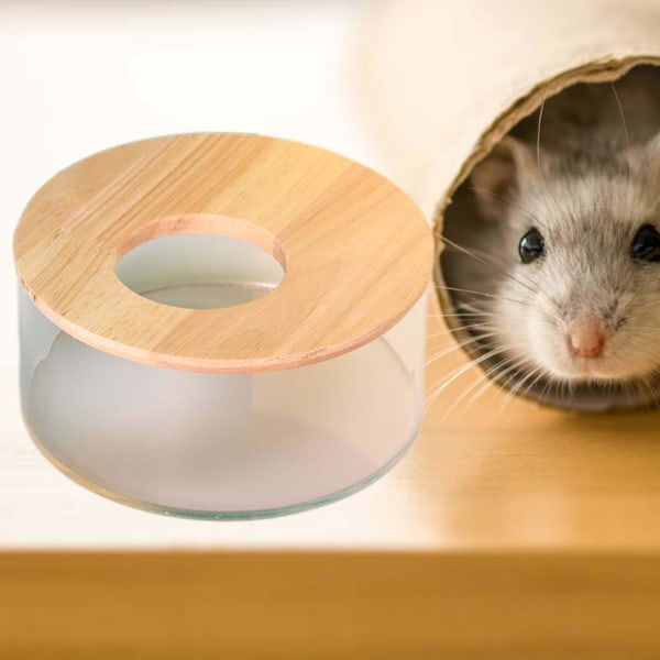 Transparent Hamster Sand Bath Box Pet Badrum Akryl Toalett Round