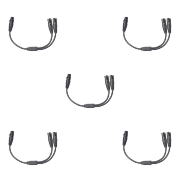 1/5 1x 3-Pin XLR Hane Plug to Dual 2 Hona För Jack Y Splitter 5Set