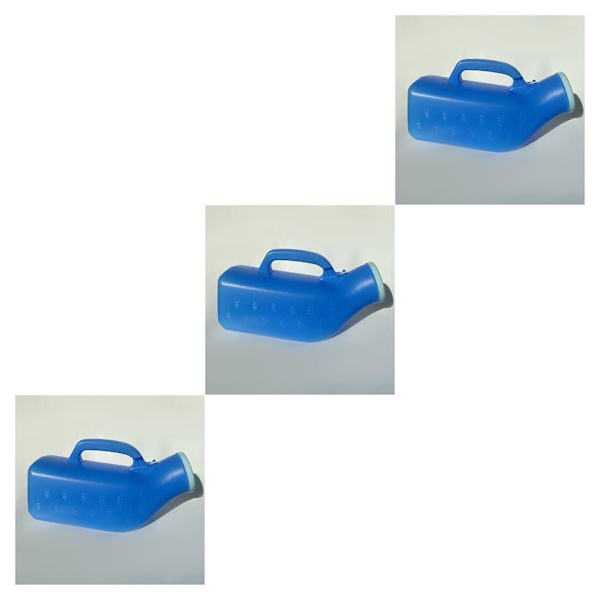 1/2/3 flaska för äldre läckagesäker med cover för sängliggande patient Blue 1200ML 3PCS