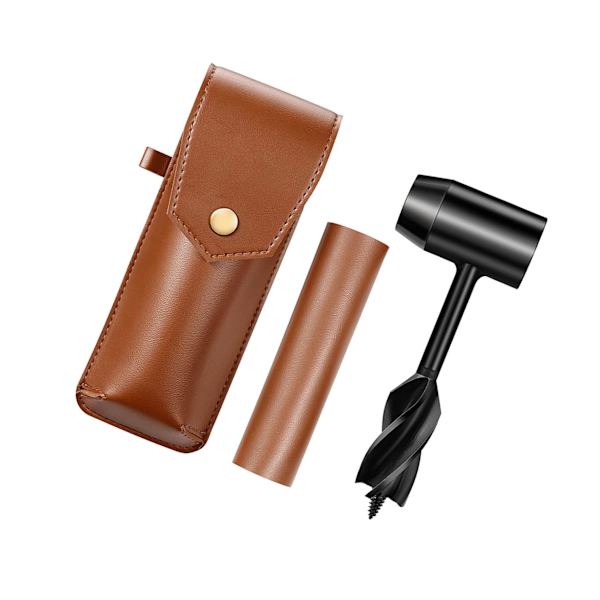 1/3 Hand Borrborr För Bushcraft Puncher Hand Screw Drill Brown Drill Leather Set 1 Pc