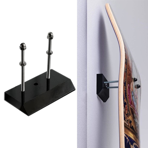 1/2/3/5 Väggmonterad Longboard Display Rack för snygg garage Black 1 Pc