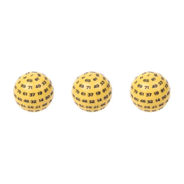 1/3/5 Akryltärningar Spelunderhållning Familjepolyedriska tärningar Yellow 48mm 3Set