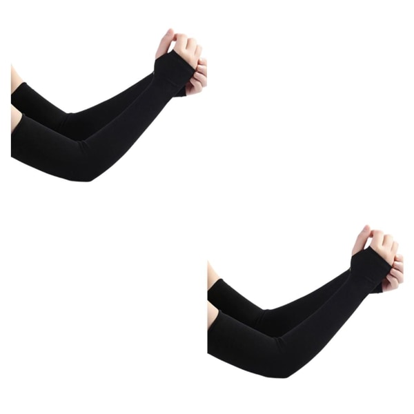 1/2/3/5 Kylskydd För Arm Sleeves Ice Silk Sports Black 2PCS