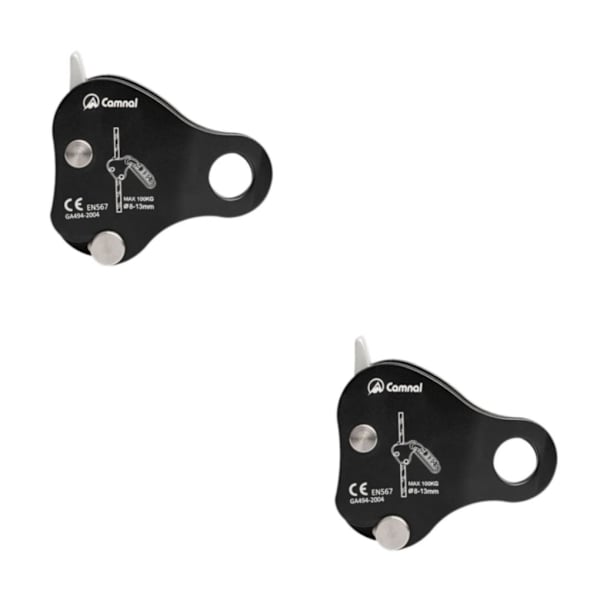 1/2/3/5 Säkerhetsrep Grip Bergsklättring Arborist Fallskydd Black 2PCS