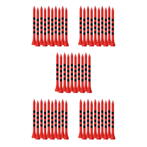 1/2/3/5 100st Bamboo För Golf Tees Stripe Mark Scale High 83mm Red 5Set