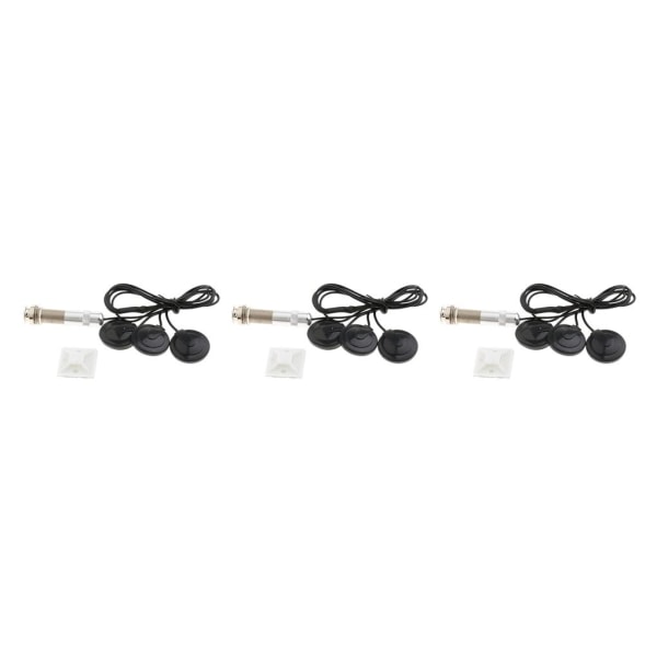 1/3/5 Multifunktions akustisk gitarr pickup 14 Endpin Röd 3 Transducer Pickup 3PCS