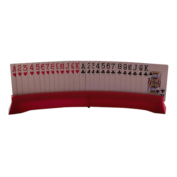 1/2/3/5 korthållare Handsfree plastkortbricka för seniorer Red 18.5x7x3cm 1Set