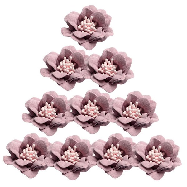 1/2/3/5 10 stycken Camellia Flower Heads för gör-det-själv-hårtillbehör Light purple 4.5cm 1Set