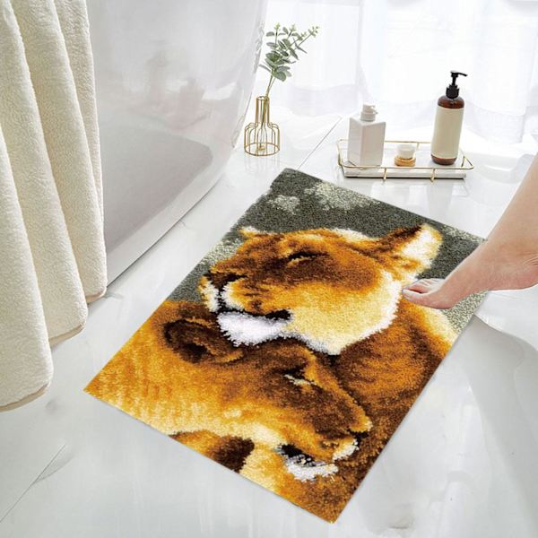 1/2/3 För Creative Hook Kits for Adults Virkad matta för hemmet Hug lions 50 x 36cm 1Set