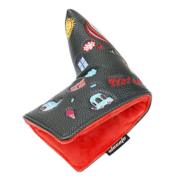 1/2/3/5 magnetisk stängning PU Läder Golf Putter Head Cover Enkel white 1Set