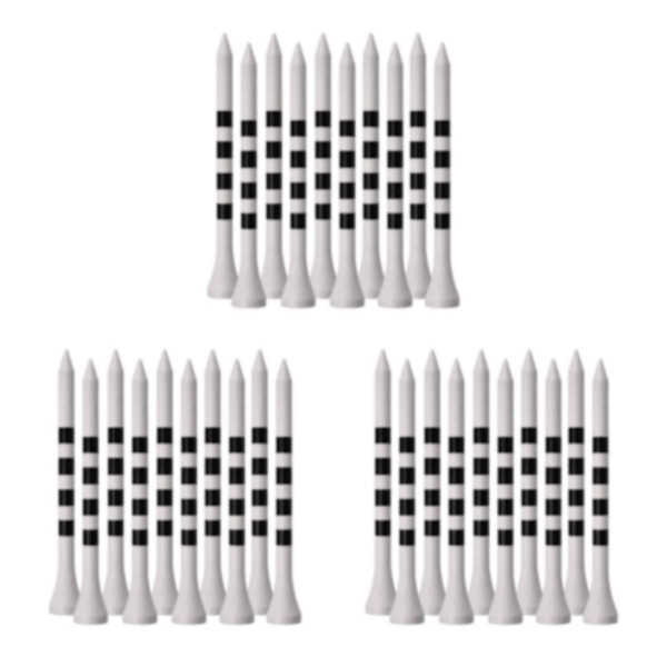 1/2/3/5 100st Bamboo För Golf Tees Stripe Mark Scale High 70mm White 3Set
