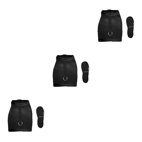 1/3 Hamster Kanin Marsvin Råtta Iller Andas Mesh Sele Black L 3PCS