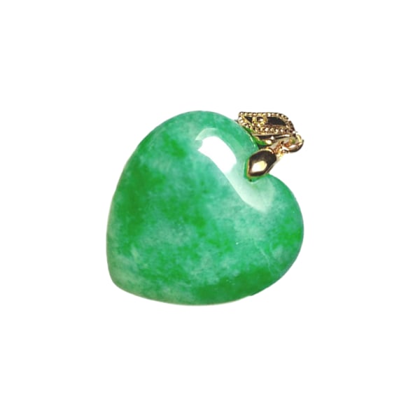 1/2/3/5 Vackert och elegant grönt Jade hjärta halsband hänge gold 1Set