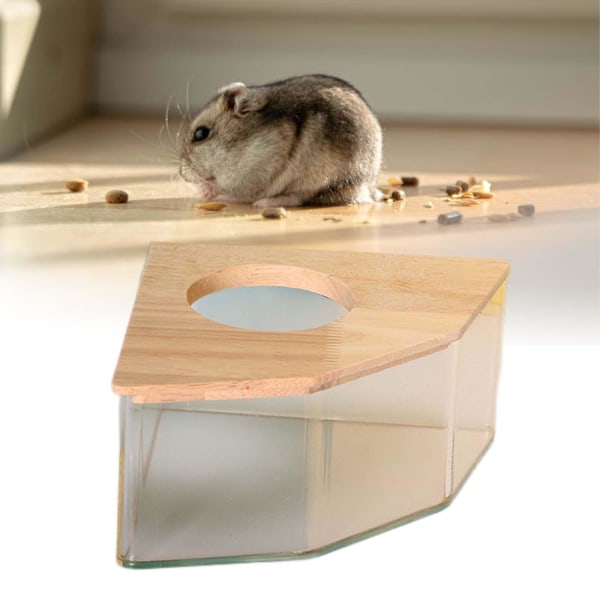 Transparent Hamster Sand Bath Box Pet Badrum Akryl Toalett Pentagonal