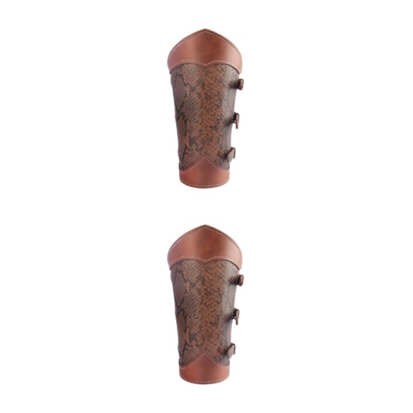 1/2 Knights För Bågskytte Medieval Bracer Arm För Armor Cuff Coffee 21.5x14.5cm 2Set