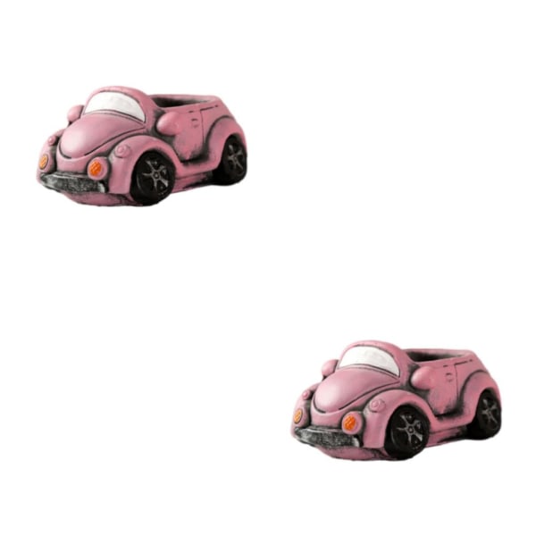 1/2/3 Cartoon Car Suckulent Blomkruka Lätt och bärbar pink car 2PCS