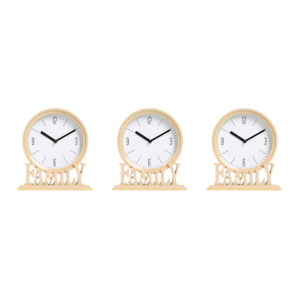 1/2/3 skrivbordsklocka Icke tickande batteridriven loftfamilj Beige 18.5 x 6 x 20.6cm 3Set
