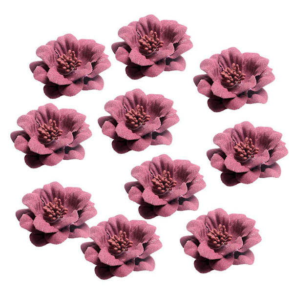 1/2/3/5 10 stycken Camellia Flower Heads för gör-det-själv-hårtillbehör Fuchsia 4.5cm 1Set