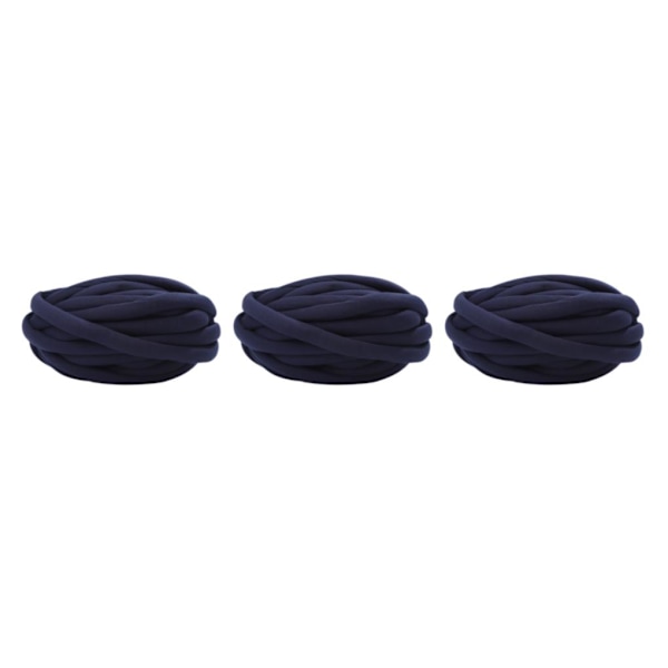 1/2/3/5 Chunky ullgarnfyllning Mjuk stickning för halsdukströja navy blue 25mm 3Set