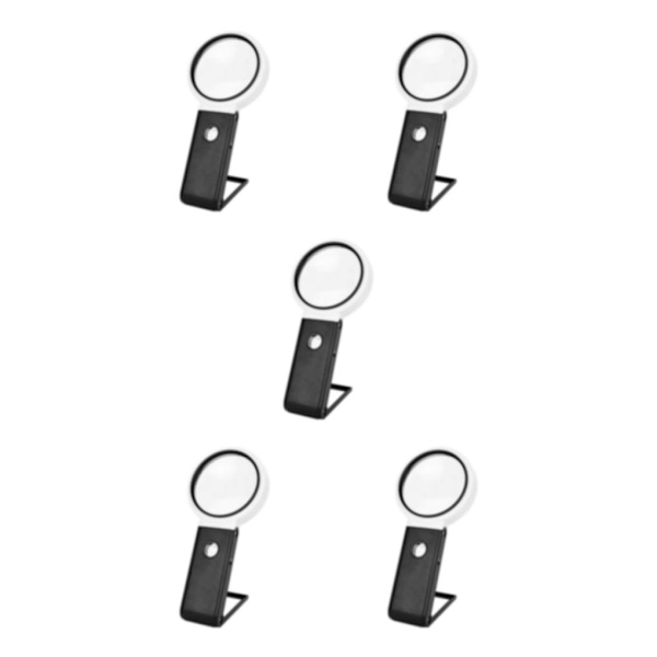 1/2/5 hopfällbart förstoringsglas med LED-ljus - High Definition A 80mm 6X 25X 5PCS