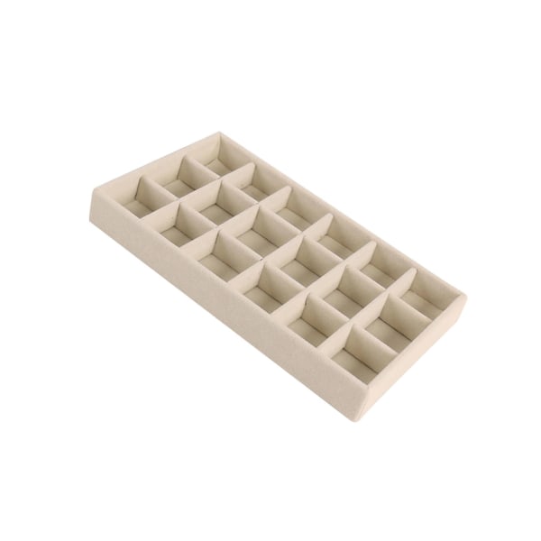 1/2/3/5 Stapelbar smyckesbricka Multipurpose Portable Velvet för Beige 18 Grids 1Set