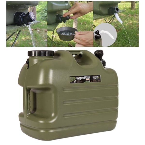 Nödvattentank Bärbar vattenmatsal med Army Green 25L
