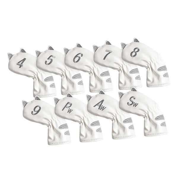 1/2/3/5 För Golf Head Covers Mallet Putter Professionals White 9 Pcs Iron 1Set