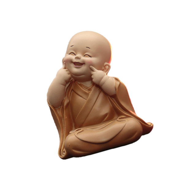 1/2/3 Söt Buddha Staty Monk Figurine Ornament Little för grin height 10cm 1Set