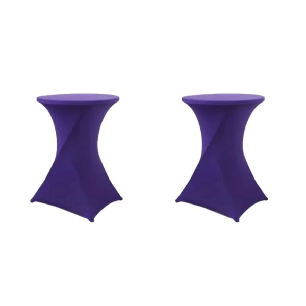 1/2/3/5 High Foot Bar Cover Stretch Rund Duk För Hotell purple 2Set
