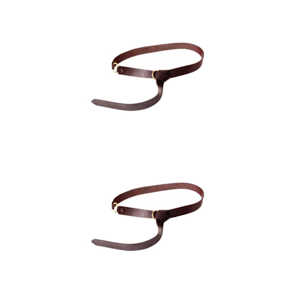 1/2/5 Premium PU Läder Ring Bälte Kostymtillbehör 160cm Deep Brown 160 x 3.5cm 2Set