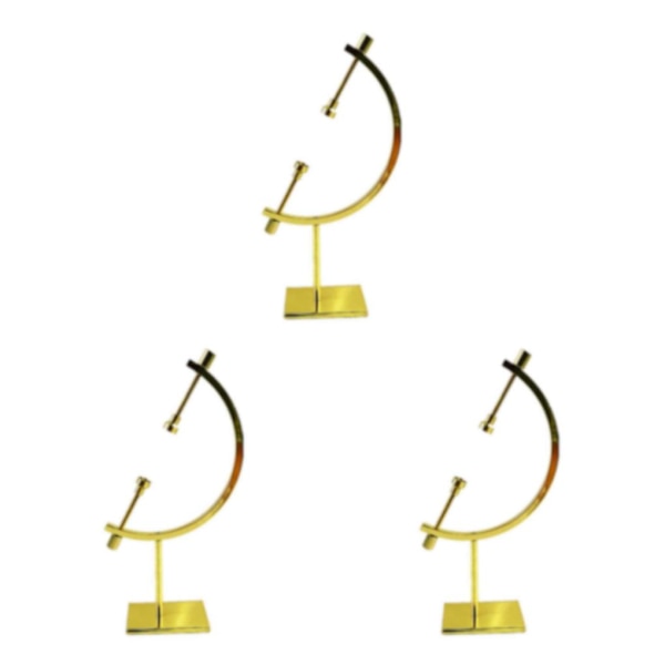 1/2/3/5 Sphere Holder Display Stand Ornament Glas Ball Holder Gold S 100x40x150mm 3Set