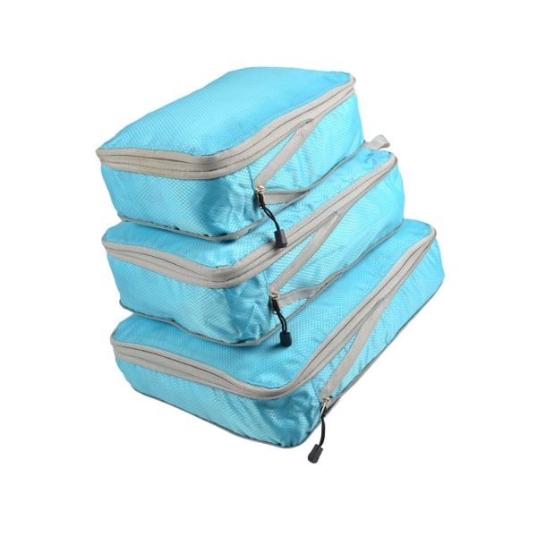 Kompressionsresväska Slitstarka Bagage Organizer Väskor Blue 3 pcs