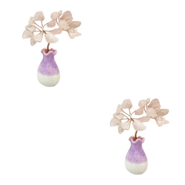 1/2/3/5 Mini Crystal Tree Wealth Luck Tree Positiv energi för Pink crystal 5cm 2Set