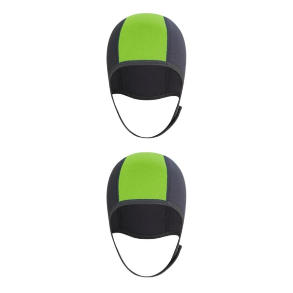 1/2/3/5 Neopren Dykhatt Skyddsöra för forsränning green 3mm 2Set