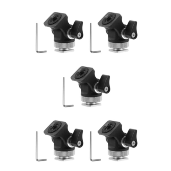 1/2/5 Hot Shoe Mount Adapter Rod Clamp 360 Swivel för stativ black hand twist 41x20.5x35mm 5Set