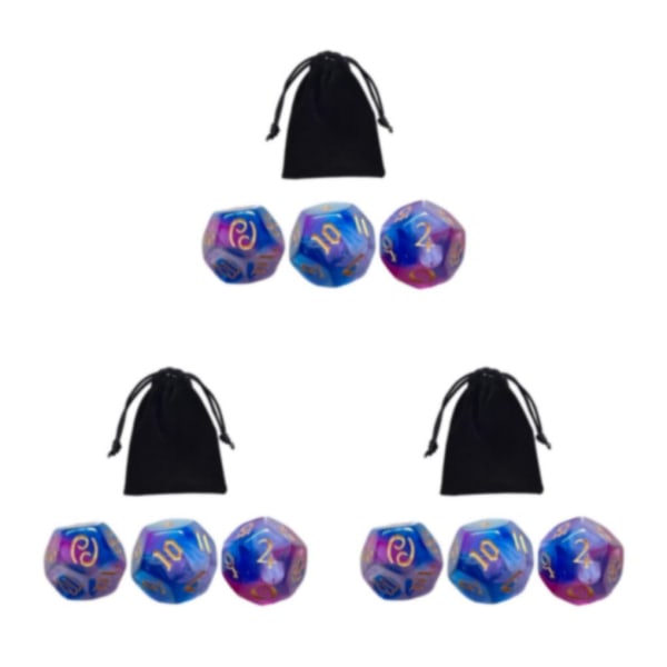 1/2/3/5 3st Akryl Astrologiska Tärningar Konstellationstärningar för Style F 3Set