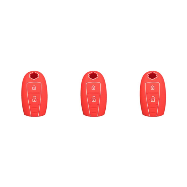 1/2/3/5 bilnyckel 3-knapps halkfri bilfjärrkontroll Red 3PCS