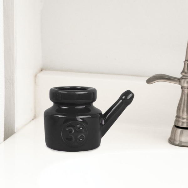1/2/3/5 Keramik Neti Pot Leakproof Sinus Rinse Pot Tålig för Black 5.51 Inchx3.94 Inchx4.13 Inch 1Set