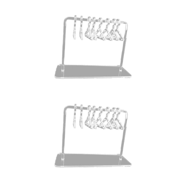 1/2/3 Söt Örhänge Display Stand Mini klädhängare Rack Dekor för Clear 15 x 6 x 11cm 2Set