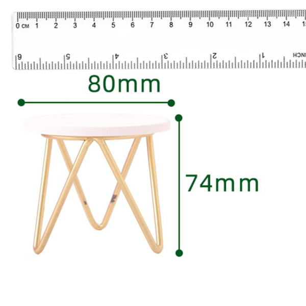 1/2/3 Simulering Runt Bord 1/12 Livsscen Möbler Oranments Golden 80x80x74mm 1Set