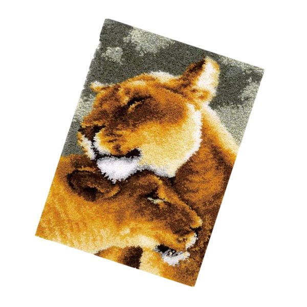 1/2/3 För Creative Hook Kits for Adults Virkad matta för hemmet Hug lions 50 x 36cm 1Set