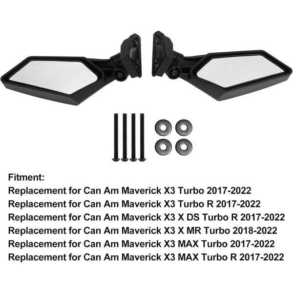 Sidospegel 1-par set för Maverick X3 2017-2022