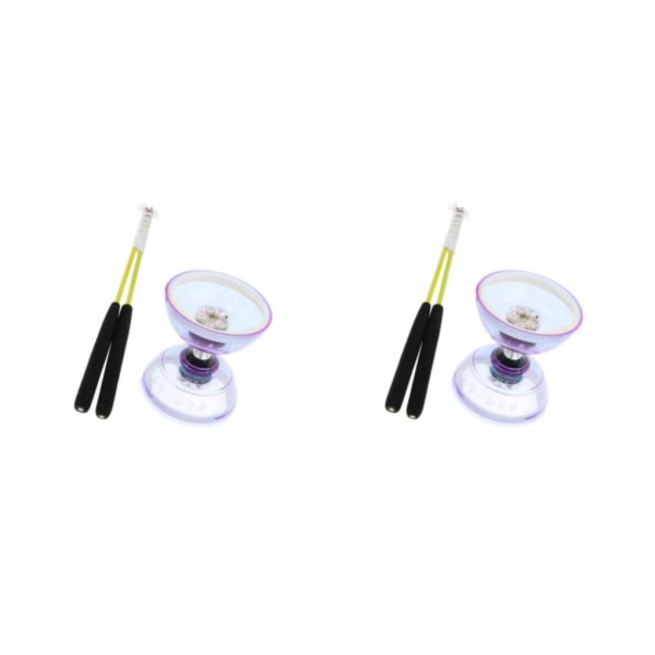 1/2/3 Trippellagerljus Diabolo med handstickssnöre Purple 13cm 2PCS