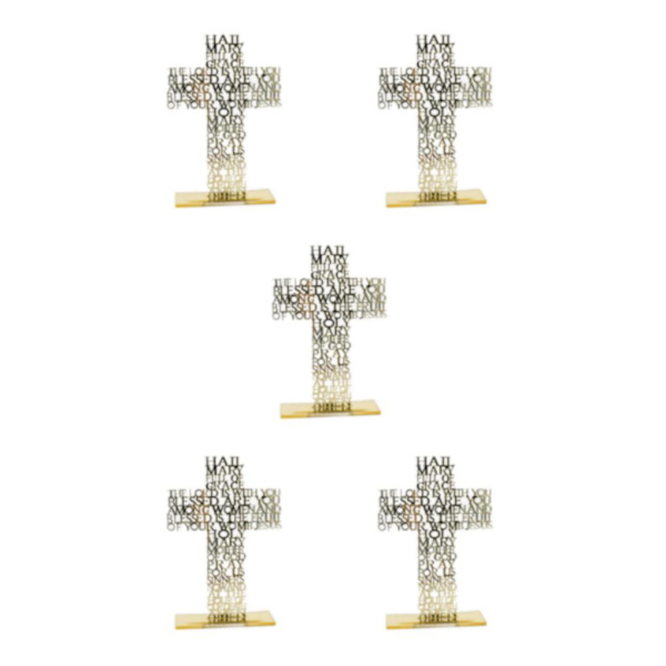 1/2/3/5 Stående krucifix Jesus Scriptures Cross Bön Gold 20cm 5Set