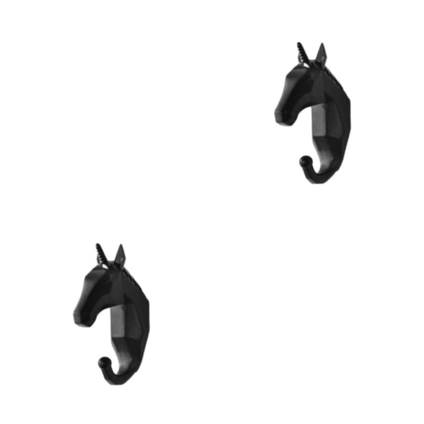 1/2/3/5 Robust och hållbar nyckelkrok för djurhuvud för enkel black (horse) 2Set