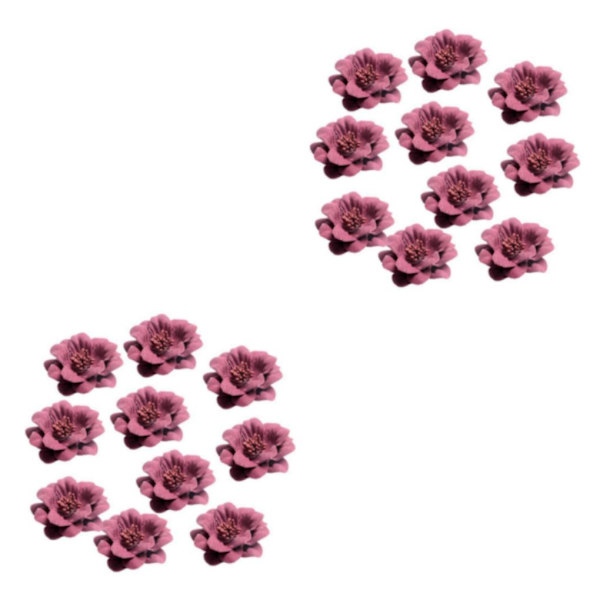 1/2/3/5 10 stycken Camellia Flower Heads för gör-det-själv-hårtillbehör Fuchsia 4.5cm 2Set
