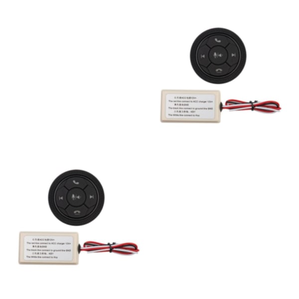 1/2/3/5 Universal Wireless Bluetooth Media Button 7 Key for För Black 46x12mm 2Set