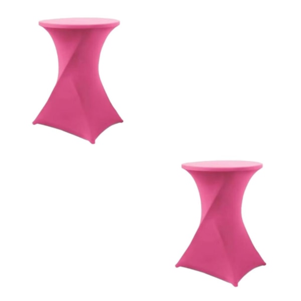 1/2/3/5 High Foot Bar Cover Stretch Rund Duk För Hotell Rose Red 2Set
